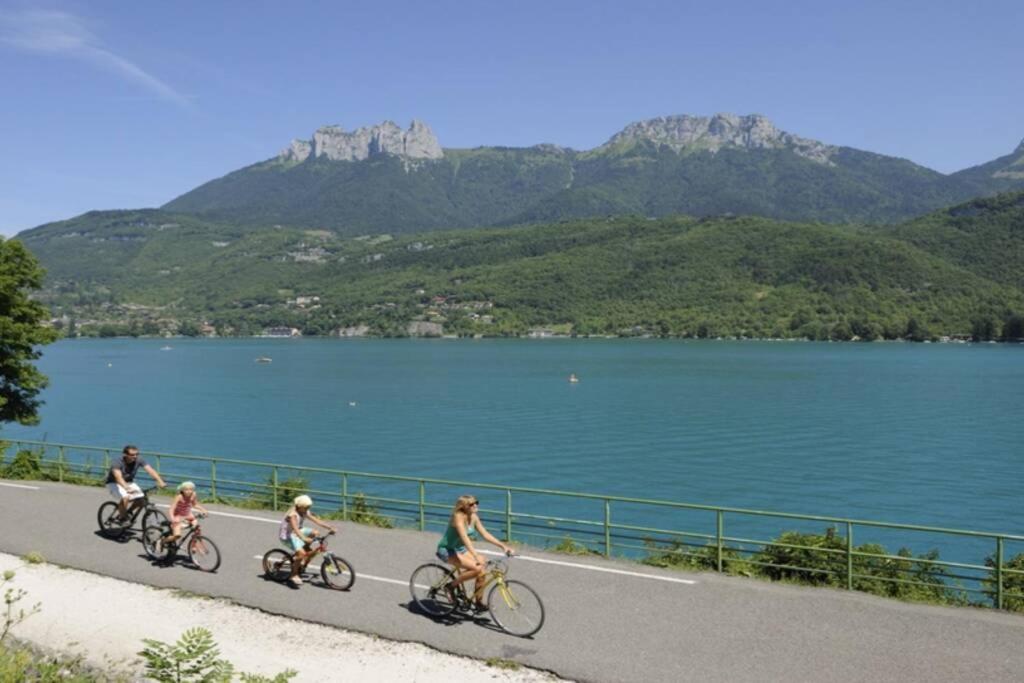100M Lac Et Piste Cyclable Avec Parking Gratuit Sévrier Exterior foto